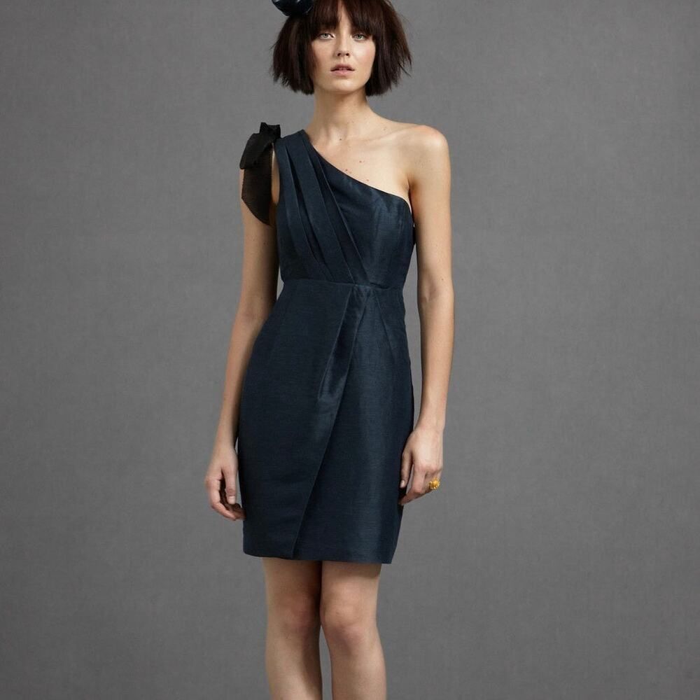 New Va Et Vien x BHLDN Anthropologie Abyss Blue One Shoulder Dress 2